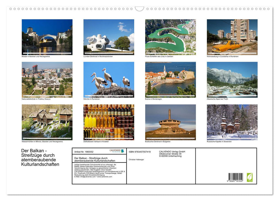 Der Balkan - Streifzüge durch atemberaubende Kulturlandschaften (CALVENDO Wandkalender 2026)