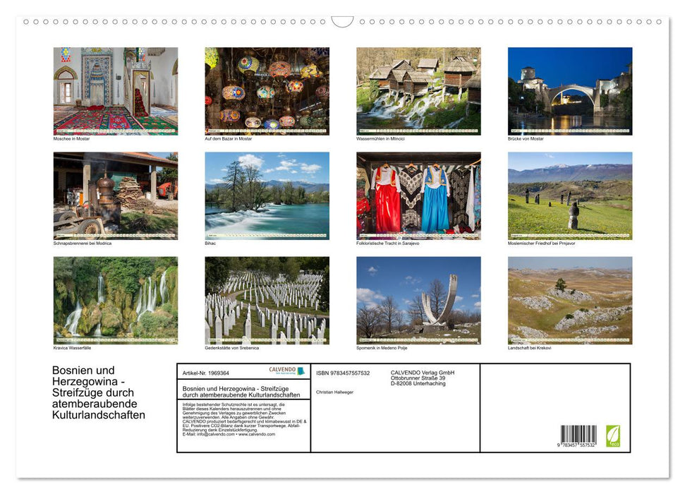 Bosnien und Herzegowina - Streifzüge durch atemberaubende Kulturlandschaften (CALVENDO Wandkalender 2026)