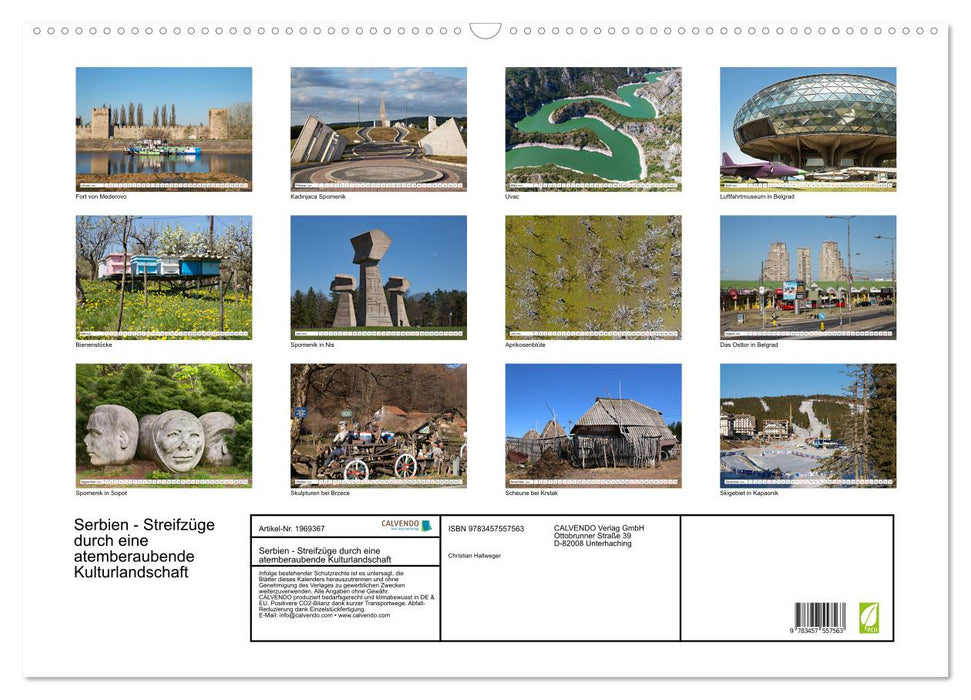 Serbien - Streifzüge durch eine atemberaubende Kulturlandschaft (CALVENDO Wandkalender 2026)