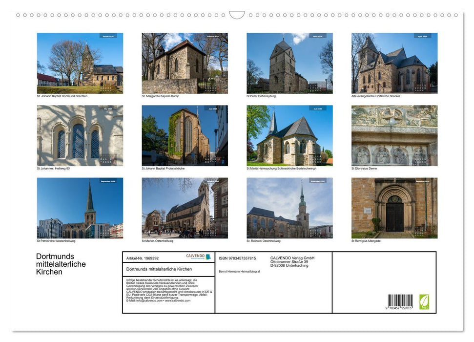 Dortmunds mittelalterliche Kirchen (CALVENDO Wandkalender 2026)