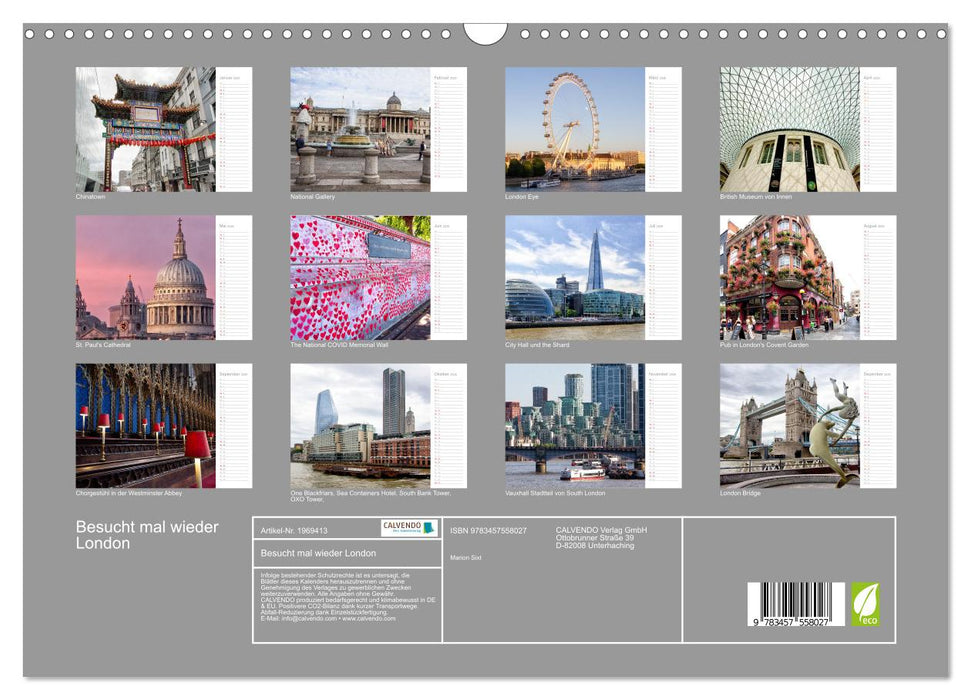 Besucht mal wieder London (CALVENDO Wandkalender 2026)