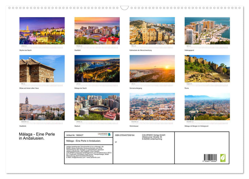 Málaga - Eine Perle in Andalusien. (CALVENDO Wandkalender 2026)