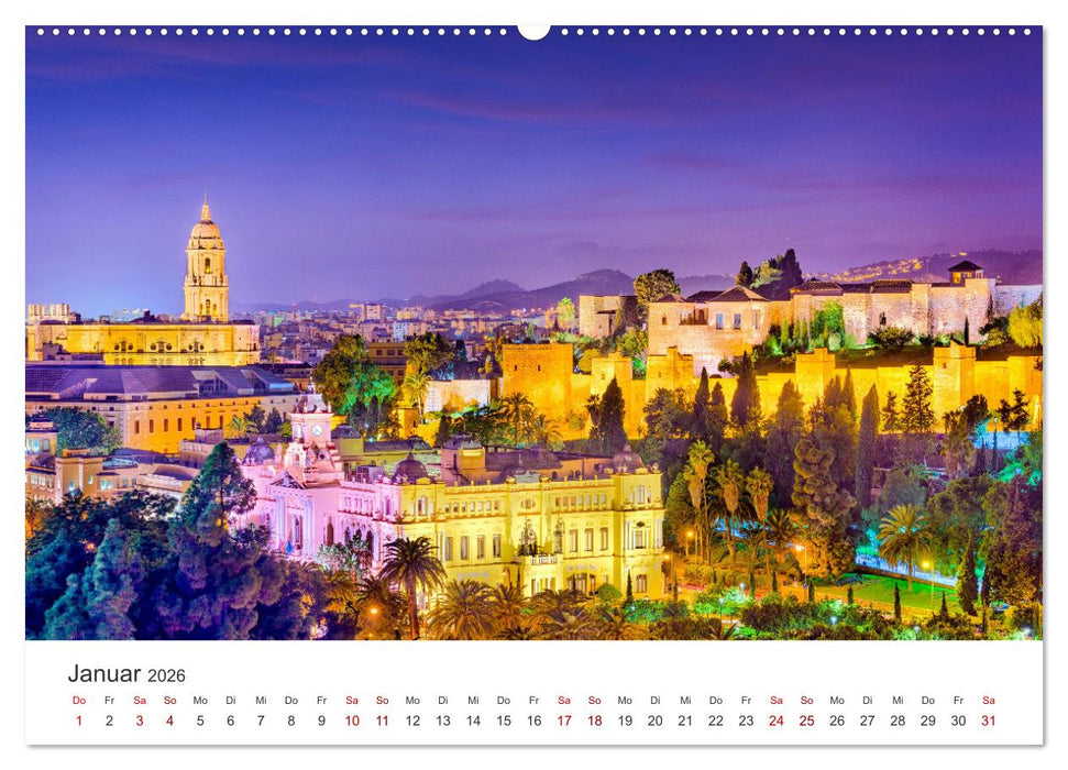 Málaga - Eine Perle in Andalusien. (CALVENDO Wandkalender 2026)