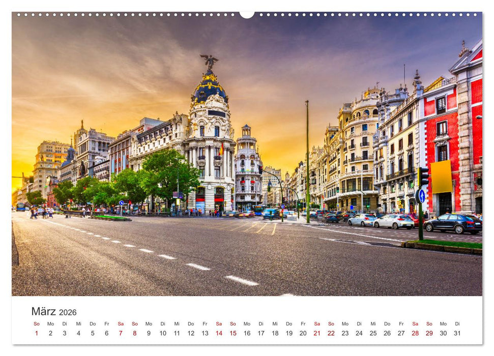 Madrid - Spaniens bezaubernde Hauptstadt. (CALVENDO Wandkalender 2026)