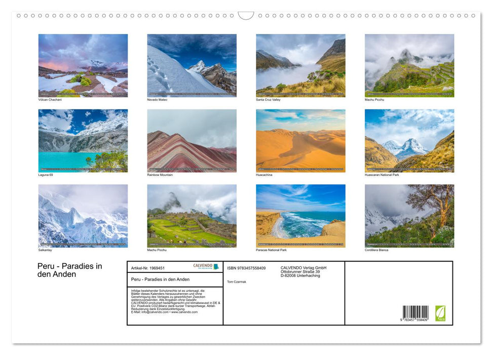 Peru - Paradies in den Anden (CALVENDO Wandkalender 2026)