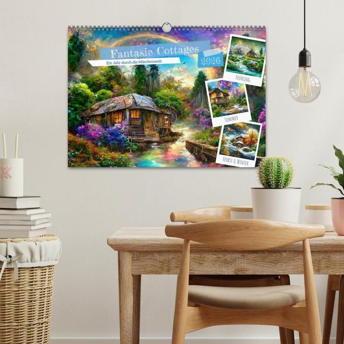 Fantasie Cottages - Ein Jahr durch die Märchenwelt (CALVENDO Wandkalender 2026)