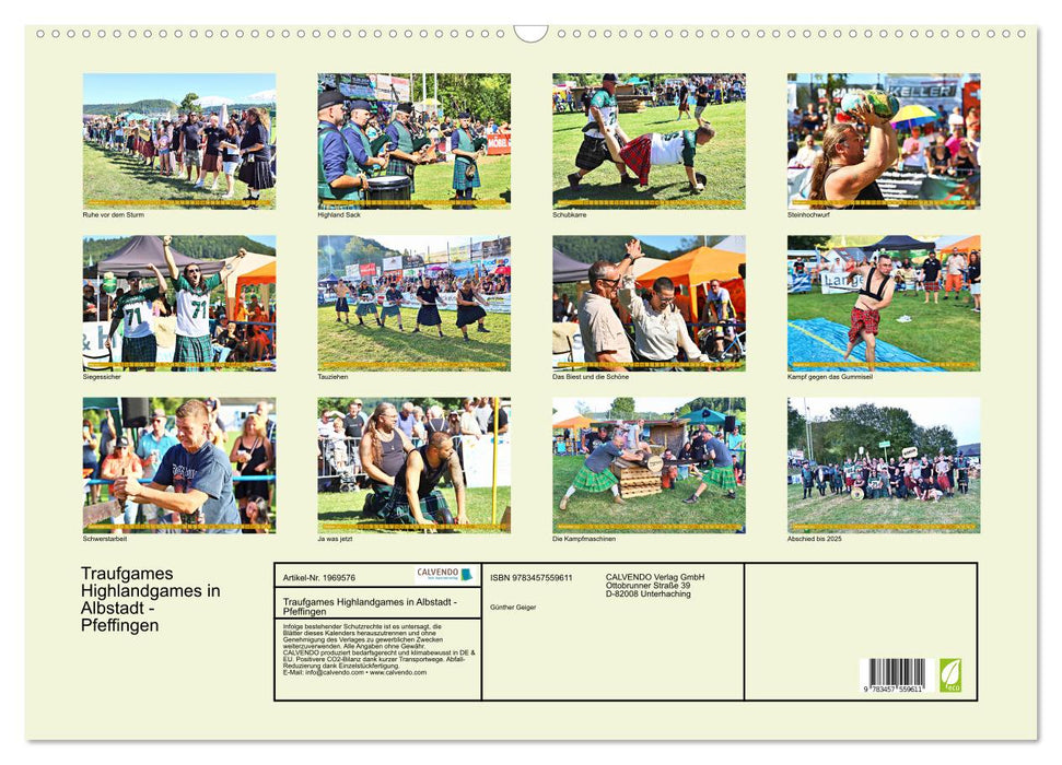 Traufgames Highlandgames in Albstadt - Pfeffingen (CALVENDO Wandkalender 2026)