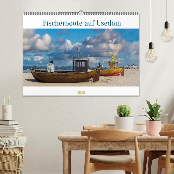 Fischerboote auf Usedom (CALVENDO Wandkalender 2026)