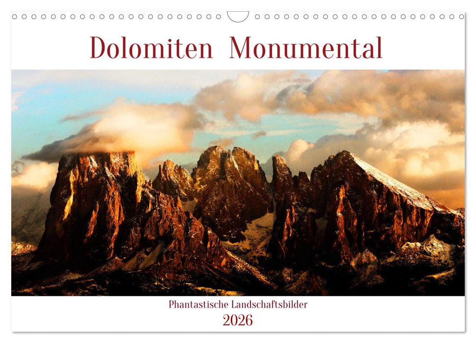 Dolomiten Monumental (CALVENDO Wandkalender 2026)