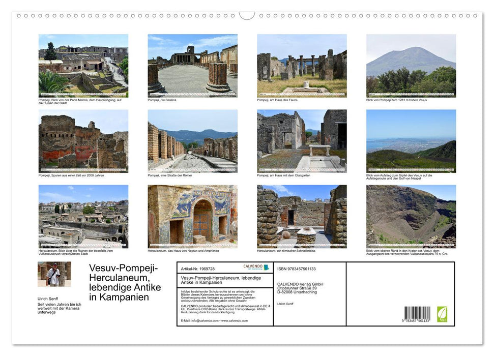 Vesuv-Pompeji-Herculaneum, lebendige Antike in Kampanien (CALVENDO Wandkalender 2026)