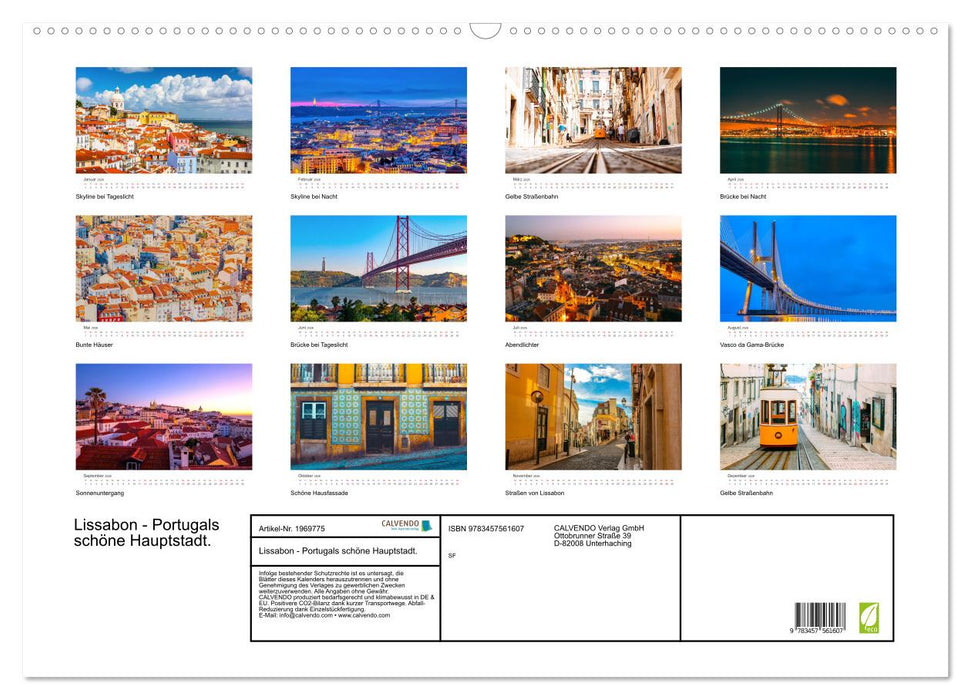 Lissabon - Portugals schöne Hauptstadt. (CALVENDO Wandkalender 2026)