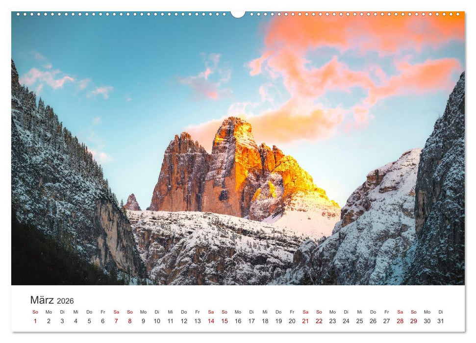Dolomiten - Die wunderschönen Südalpen in Italien. (CALVENDO Wandkalender 2026)