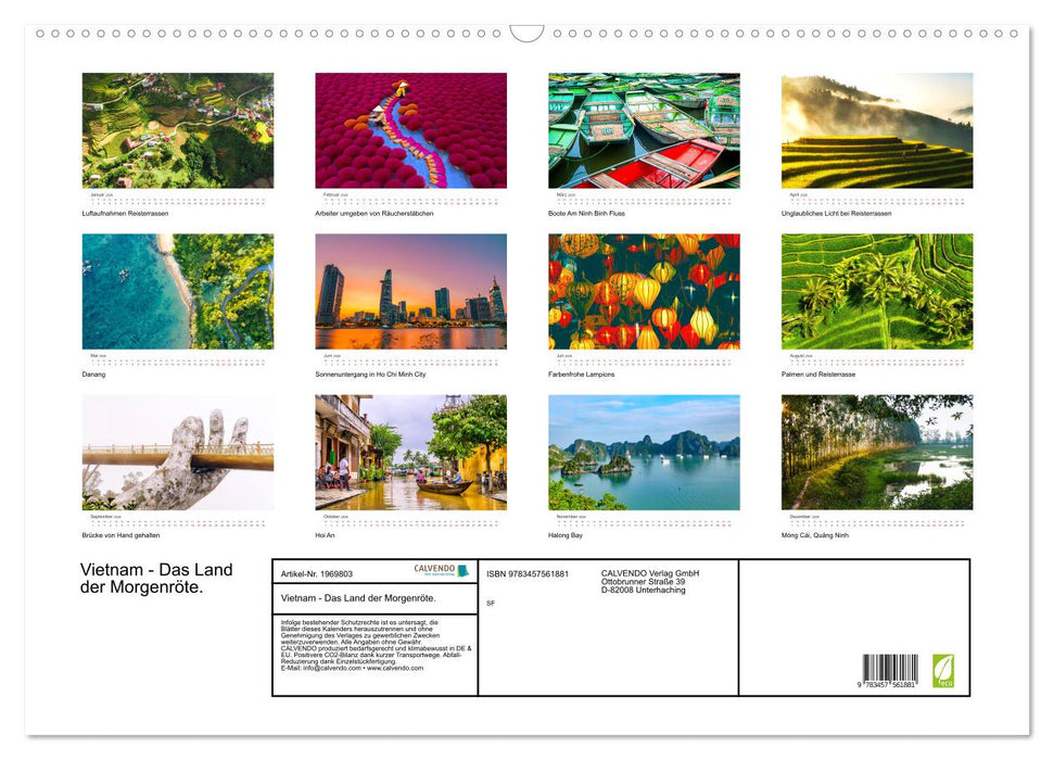 Vietnam - Das Land der Morgenröte. (CALVENDO Wandkalender 2026)