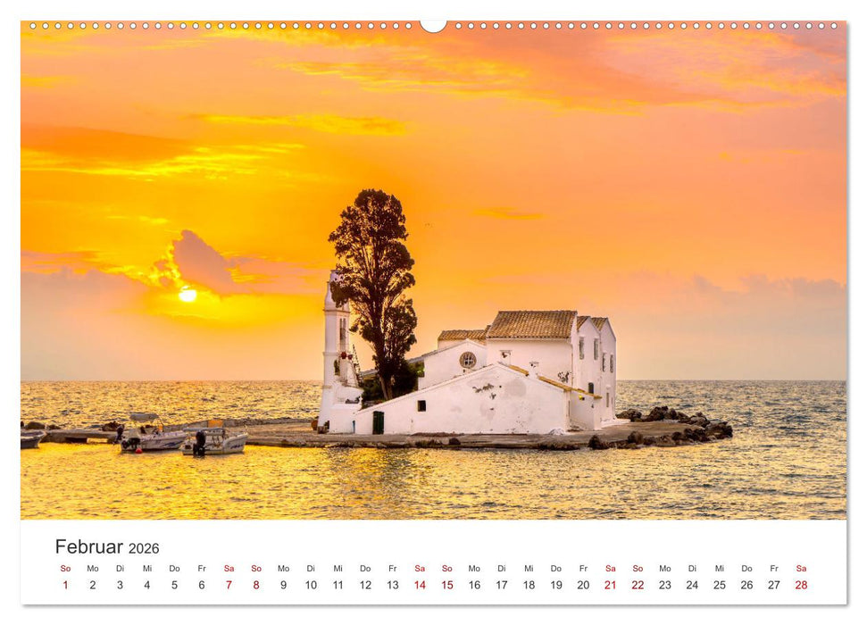 Korfu - Die paradiesische Insel im Mittelmeer. (CALVENDO Wandkalender 2026)