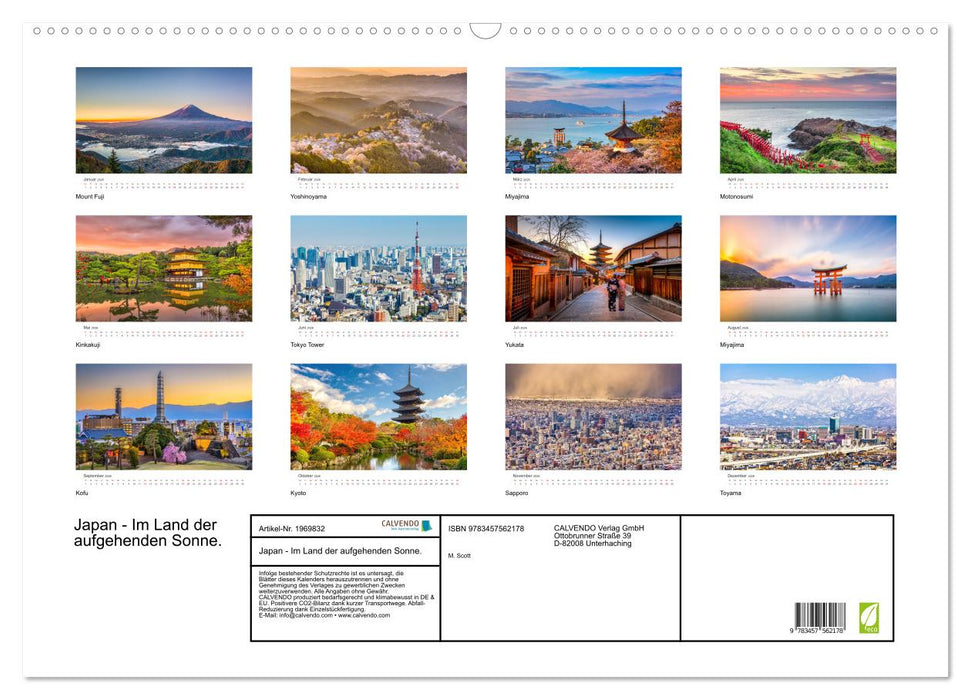Japan - Im Land der aufgehenden Sonne. (CALVENDO Wandkalender 2026)