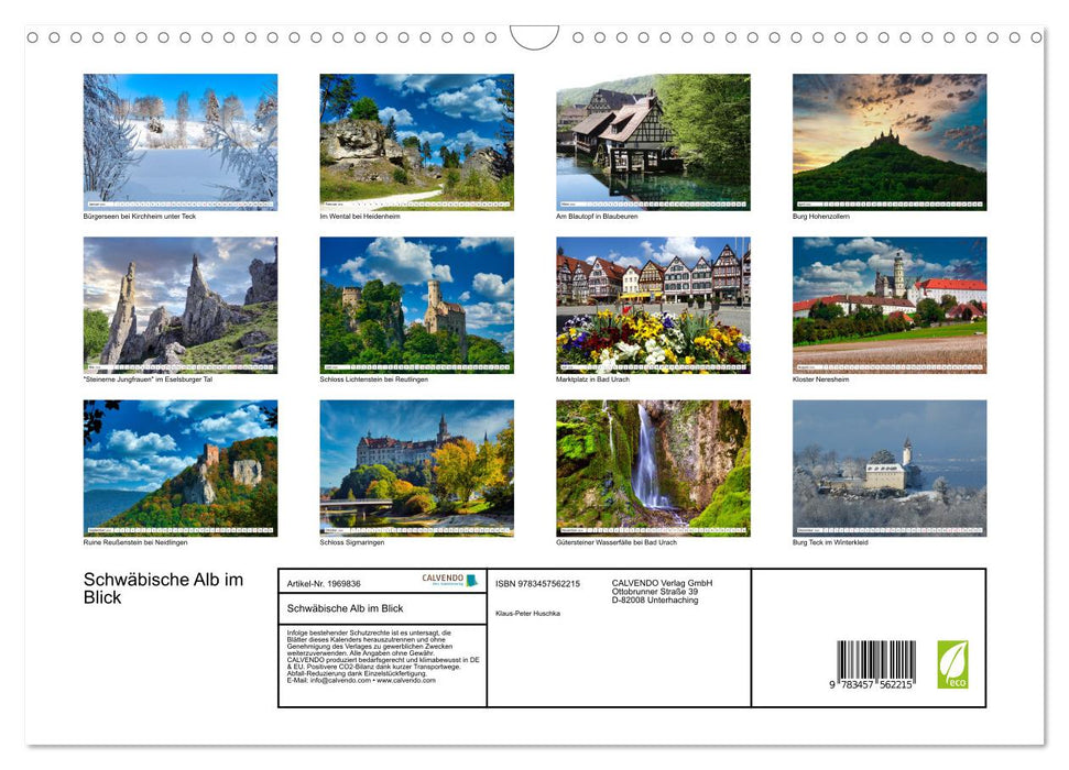 Schwäbische Alb im Blick (CALVENDO Wandkalender 2026)