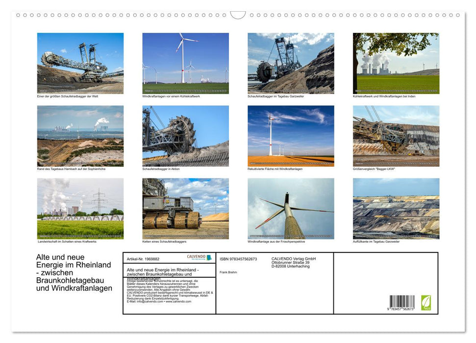 Alte und neue Energie im Rheinland - zwischen Braunkohletagebau und Windkraftanlagen (CALVENDO Wandkalender 2026)