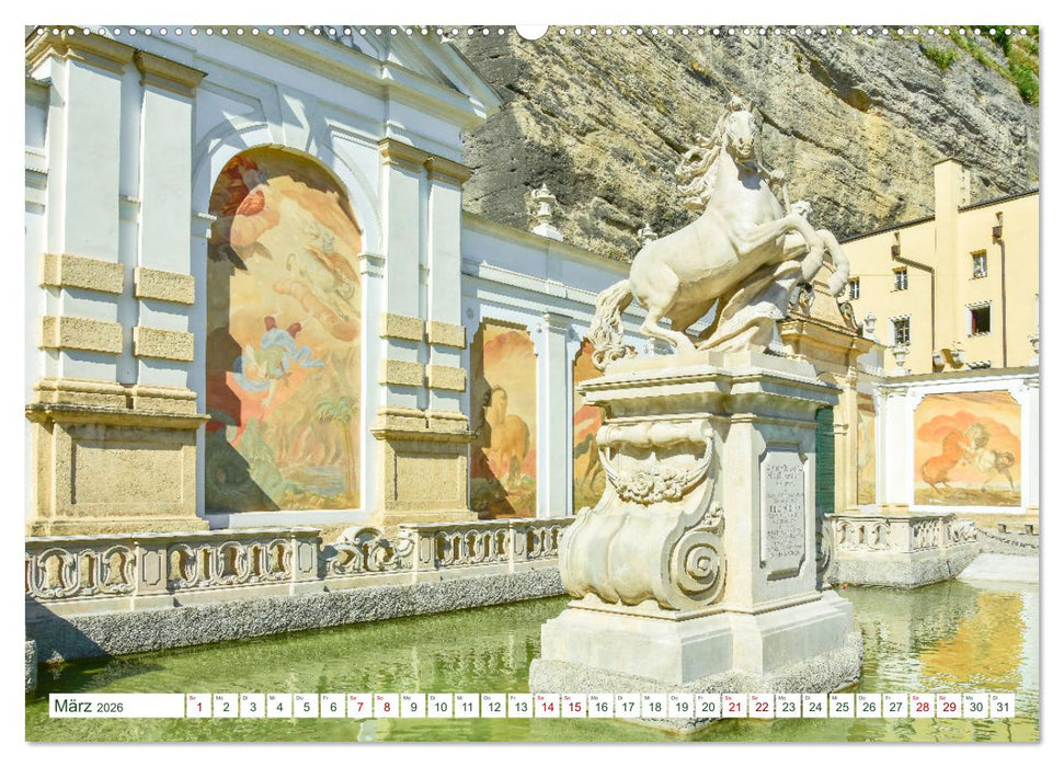 Mozartstadt Salzburg - Brunnen und Wasserspiele (CALVENDO Premium Wandkalender 2026)