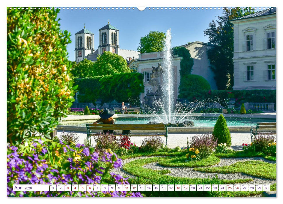 Mozartstadt Salzburg - Brunnen und Wasserspiele (CALVENDO Premium Wandkalender 2026)