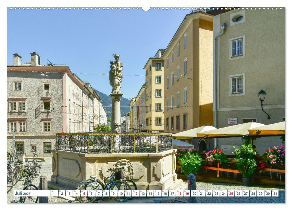 Mozartstadt Salzburg - Brunnen und Wasserspiele (CALVENDO Premium Wandkalender 2026)