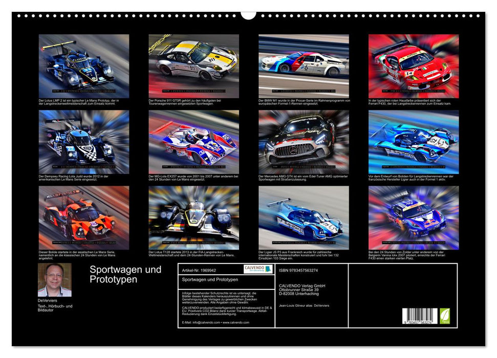 Sportwagen und Prototypen (CALVENDO Wandkalender 2026)