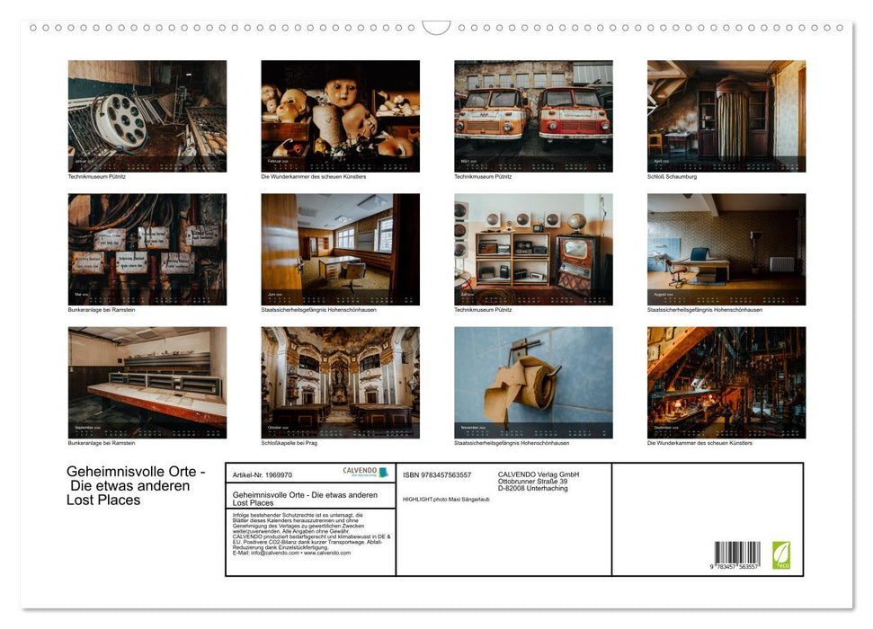 Geheimnisvolle Orte - Die etwas anderen Lost Places (CALVENDO Wandkalender 2026)