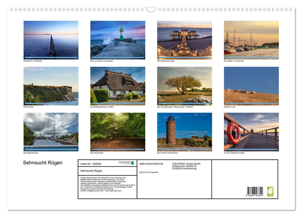 Sehnsucht Rügen (CALVENDO Wandkalender 2026)