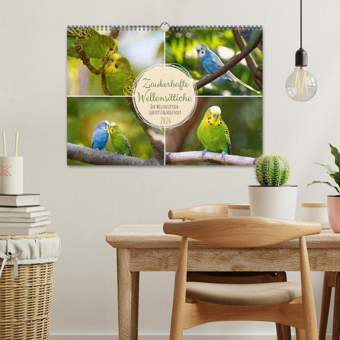 Zauberhafte Wellensittiche (CALVENDO Wandkalender 2026)