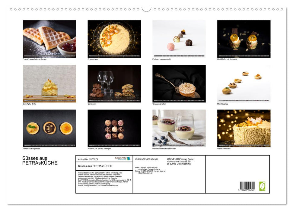 Süsses aus PETRAsKÜCHE (CALVENDO Wandkalender 2026)