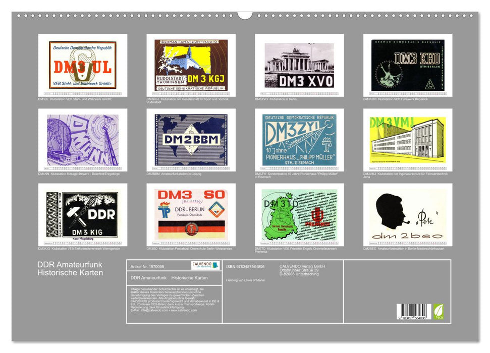DDR Amateurfunk Historische Karten (CALVENDO Wandkalender 2026)