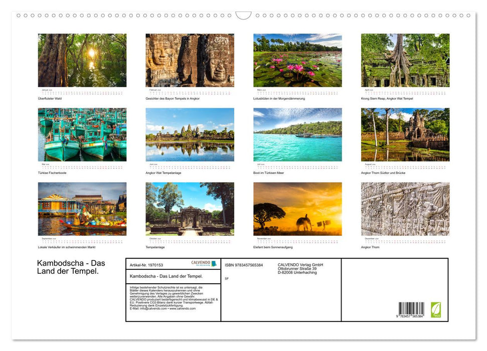 Kambodscha - Das Land der Tempel. (CALVENDO Wandkalender 2026)