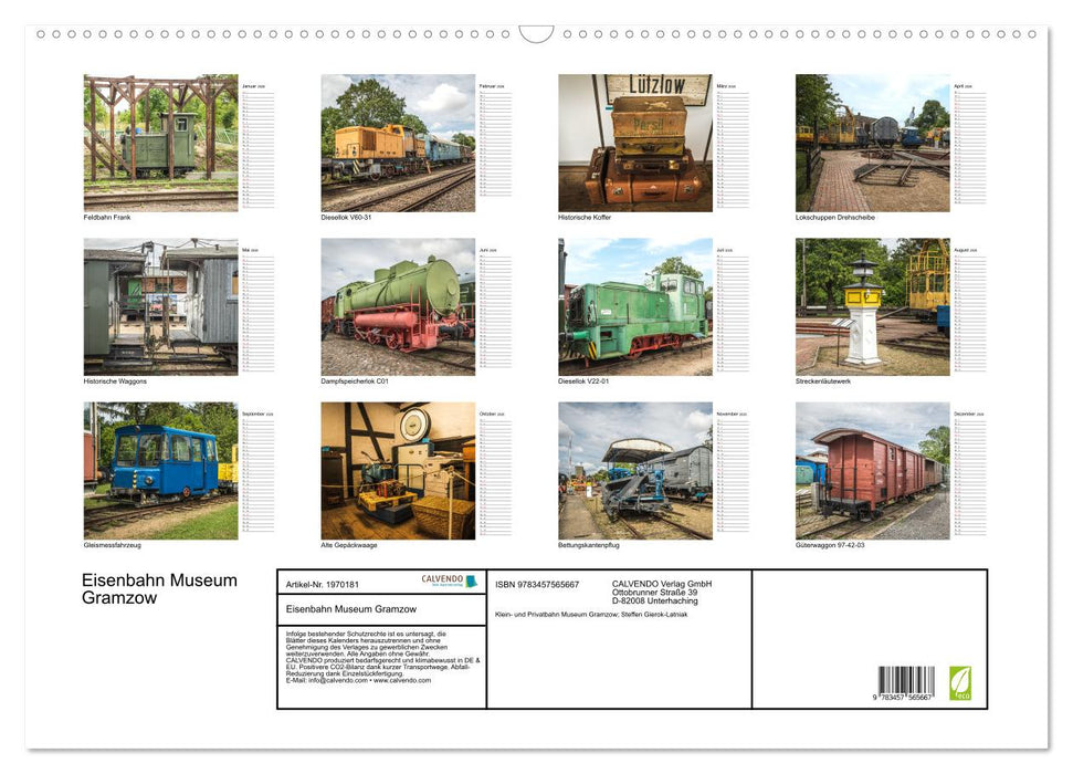 Eisenbahn Museum Gramzow (CALVENDO Wandkalender 2026)