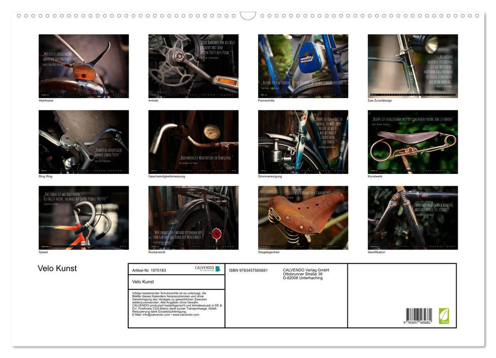 Velo Kunst (CALVENDO Wandkalender 2026)