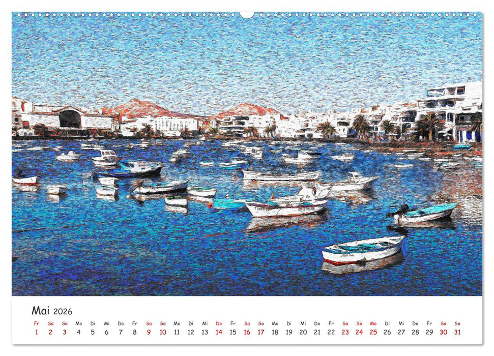 Lanzarote & La Graciosa - Im Stil von Vicent van Gogh (CALVENDO Wandkalender 2026)