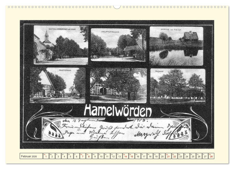 Gruss aus Hamelwörden - Kehdingens schönstes Dorf in alten Ansichten (CALVENDO Wandkalender 2026)