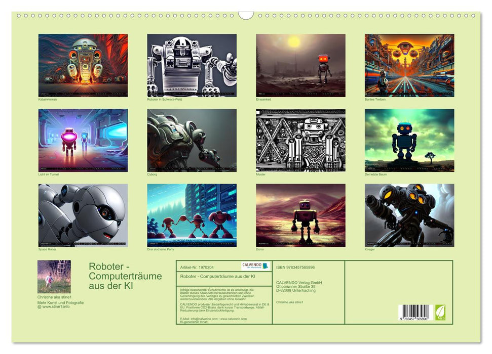 Roboter - Computerträume aus der KI (CALVENDO Wandkalender 2026)