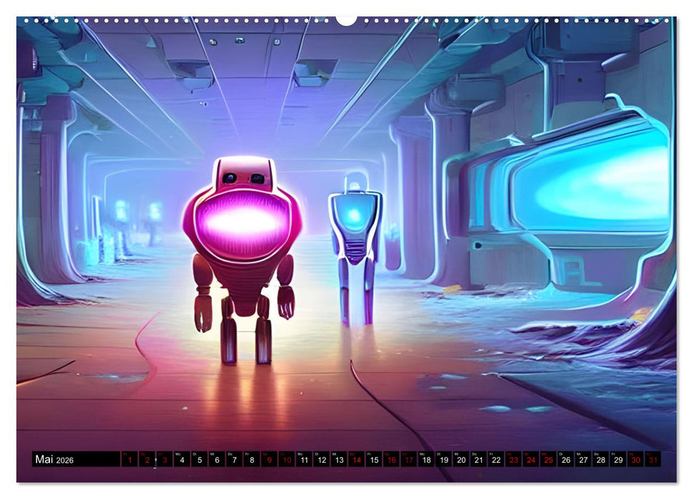 Roboter - Computerträume aus der KI (CALVENDO Wandkalender 2026)