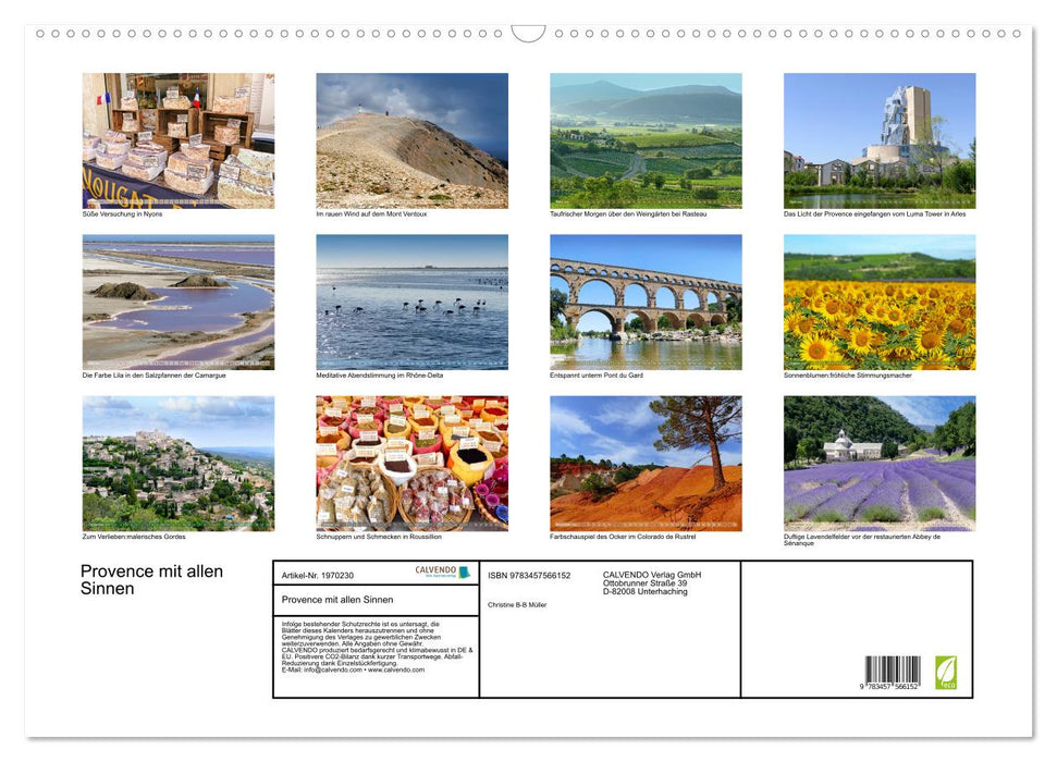 Provence mit allen Sinnen (CALVENDO Wandkalender 2026)