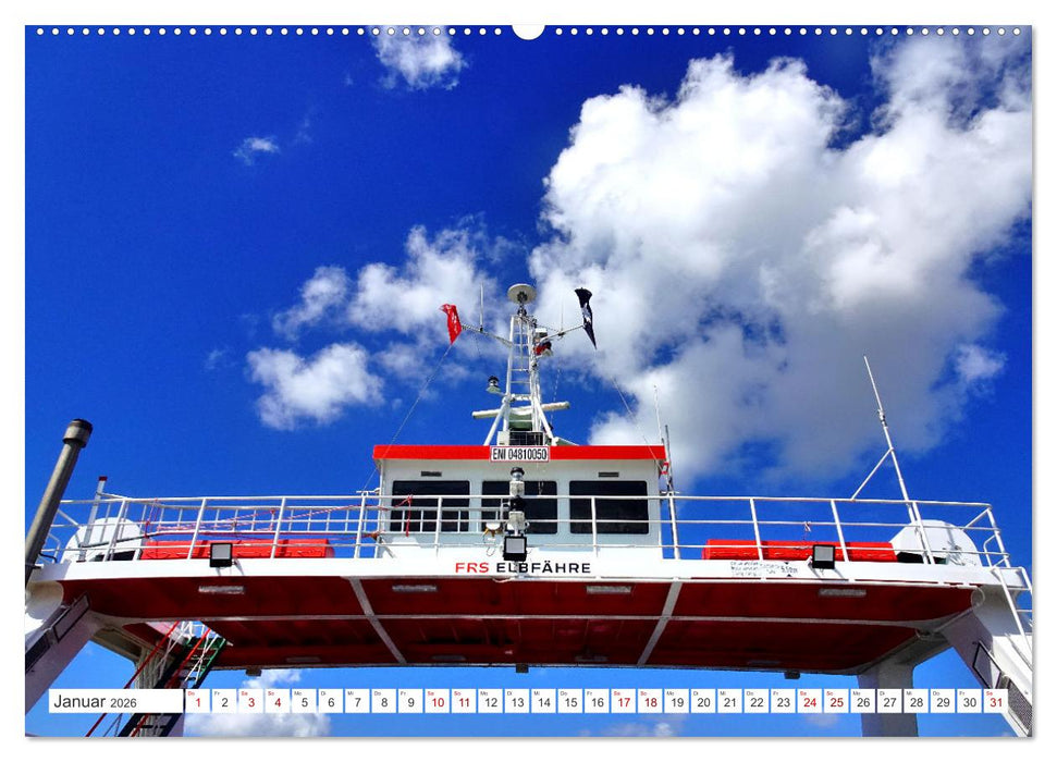 Elbfähre - Glückstadt-Wischhafen (CALVENDO Wandkalender 2026)