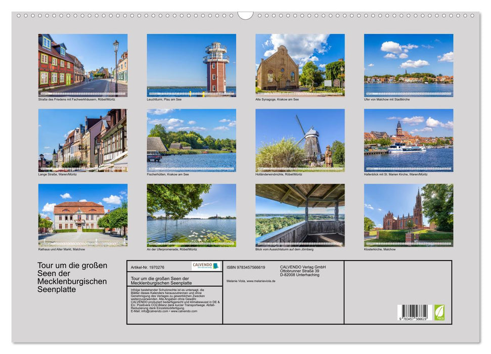 Tour um die großen Seen der Mecklenburgischen Seenplatte (CALVENDO Wandkalender 2026)