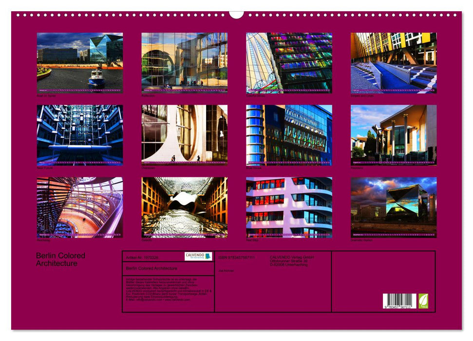 Berlin Colored Architecture (CALVENDO Wandkalender 2026)