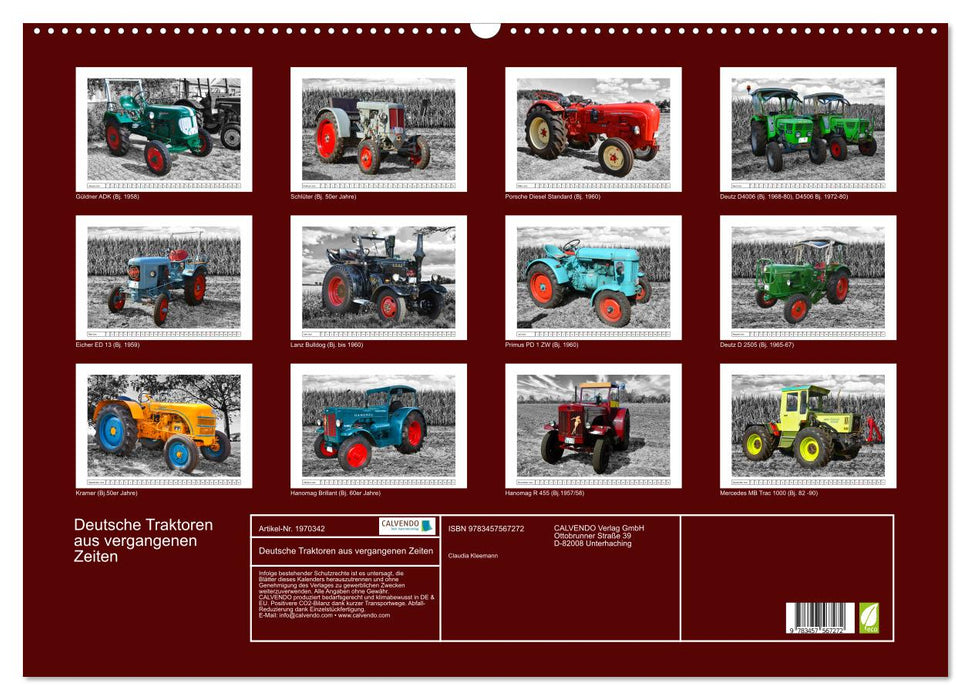 Deutsche Traktoren aus vergangenen Zeiten (CALVENDO Wandkalender 2026)