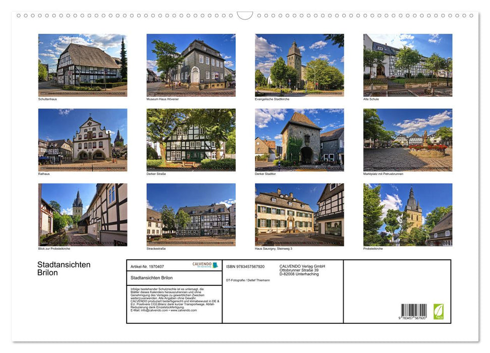 Stadtansichten Brilon (CALVENDO Wandkalender 2026)