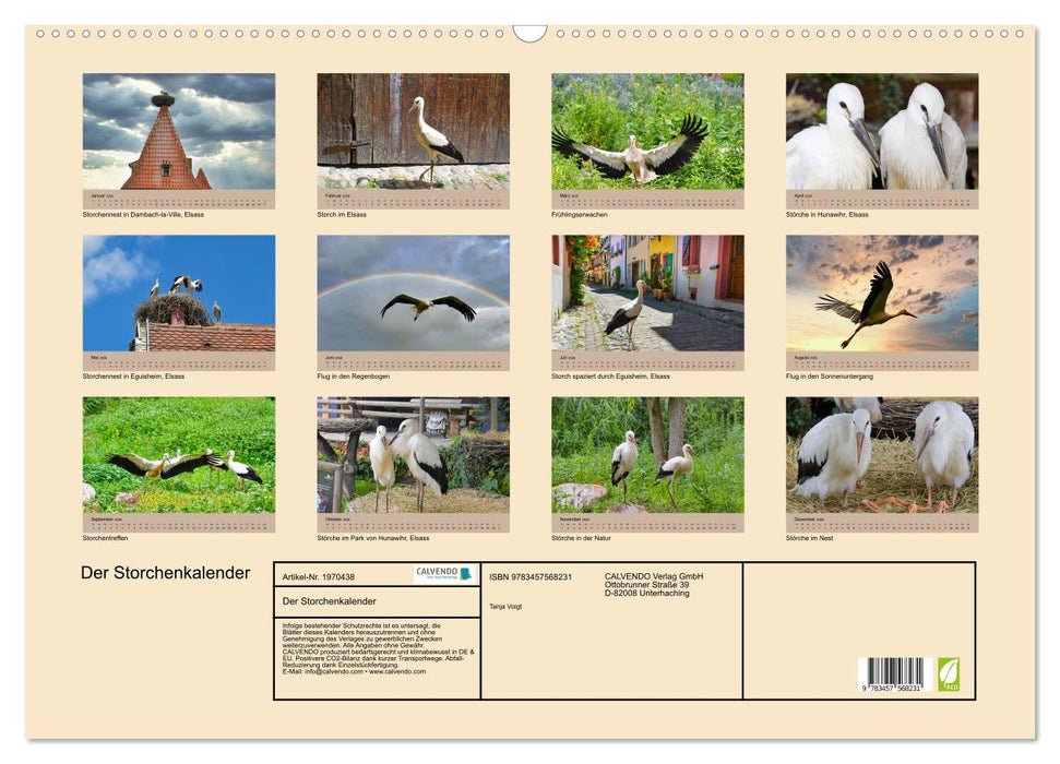 Der Storchenkalender (CALVENDO Wandkalender 2026)
