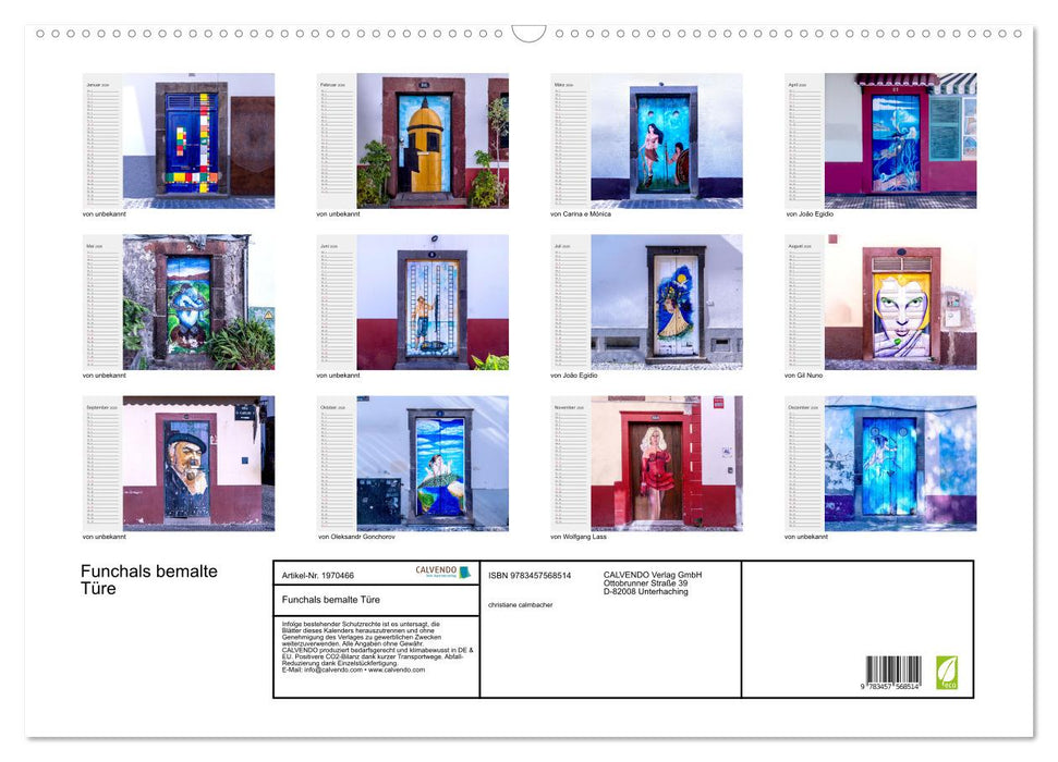 Funchals bemalte Türe (CALVENDO Wandkalender 2026)
