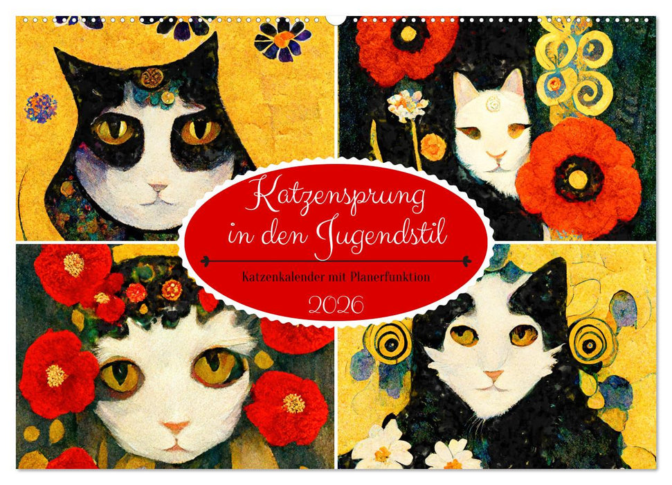 Katzensprung in den Jugendstil (CALVENDO Wandkalender 2026)