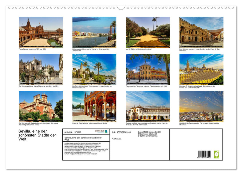 Sevilla, eine der schönsten Städte der Welt (CALVENDO Wandkalender 2026)