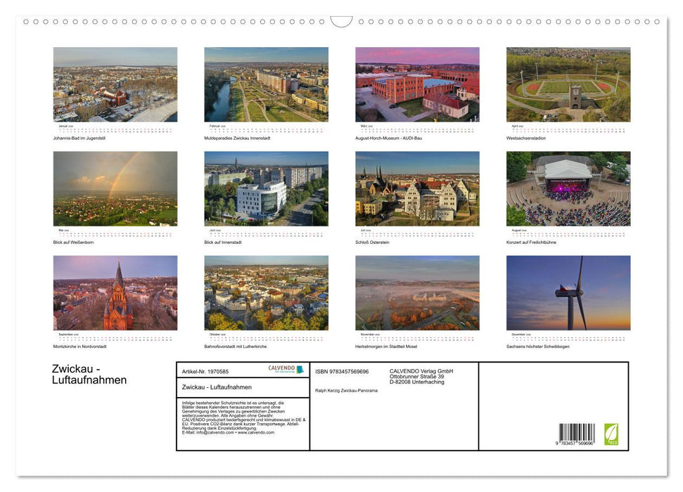 Zwickau - Luftaufnahmen (CALVENDO Wandkalender 2026)