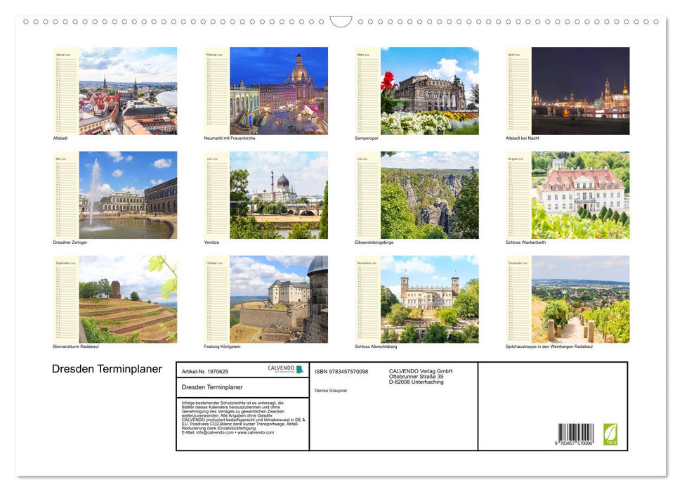 Dresden Terminplaner (CALVENDO Wandkalender 2026)