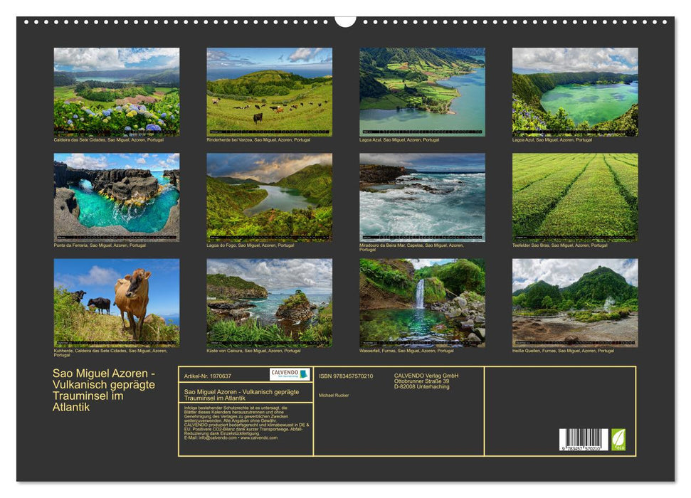 Sao Miguel Azoren - Vulkanisch geprägte Trauminsel im Atlantik (CALVENDO Wandkalender 2026)